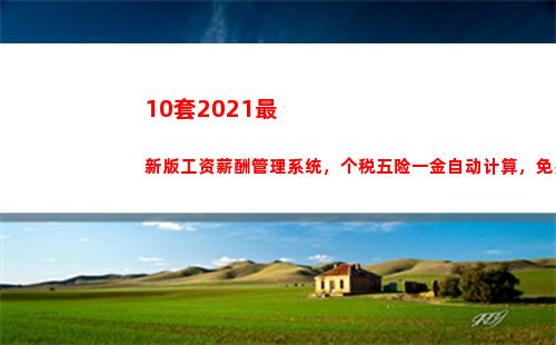 0套2021最新版工资薪酬管理系统，个税五险一金自动计算，免费用(2021年最后10天)"