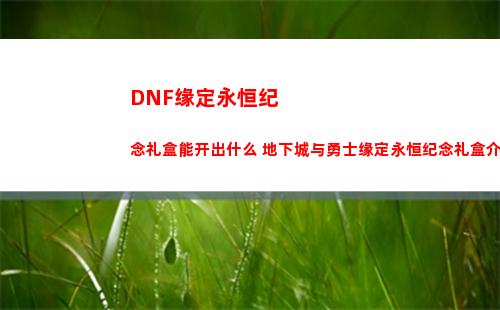 DNF缘定永恒纪念礼盒能开出什么 地下城与勇士缘定永恒纪念礼盒介绍