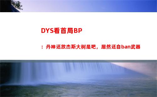 DYS看首局BP：丹神还放杰斯大树是吧，居然还自ban武器