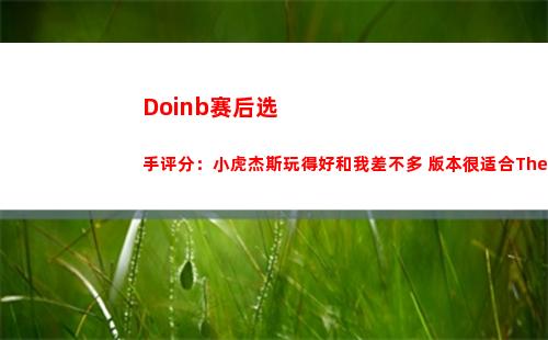 Doinb赛后选手评分：小虎杰斯玩得好和我差不多 版本很适合Theshy