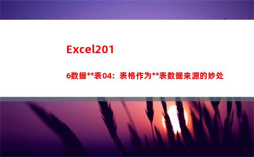 Excel2016数据透视表04：表格作为透视表数据来源的妙处(excel2016文件的扩展名是什么)