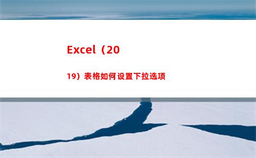 Excel（2019）表格如何设置下拉选项(excel2016)
