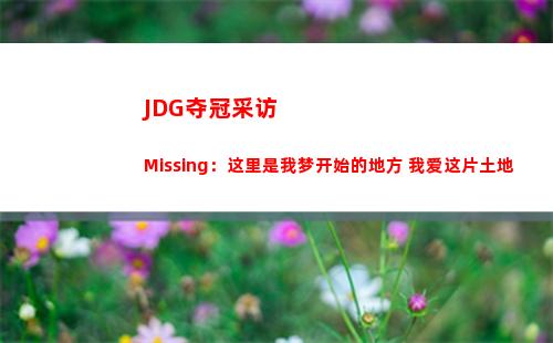 JDG夺冠采访 Missing：这里是我梦开始的地方 我爱这片土地