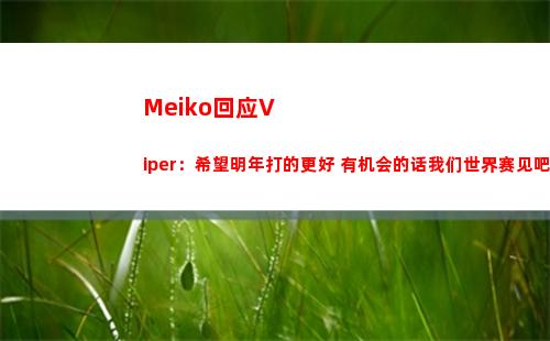Meiko回应Viper：希望明年打的更好 有机会的话我们世界赛见吧