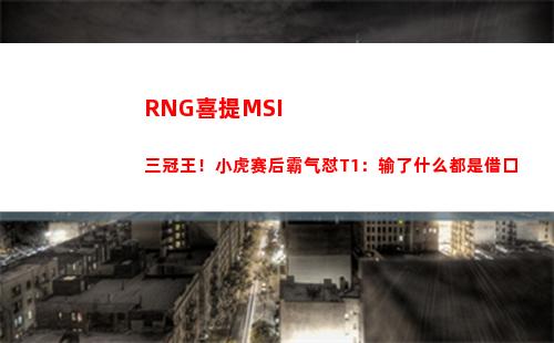 RNG喜提MSI三冠王！小虎赛后霸气怼T1：输了什么都是借口(rng喜提八强)