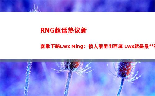 RNG超话热议新赛季下路Lwx+Ming：情人眼里出西施 Lwx就是最屌的