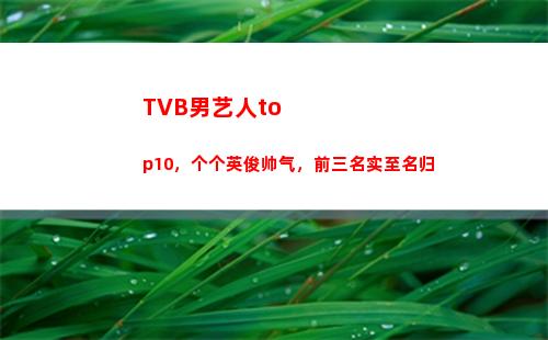 TVB男艺人top10，个个英俊帅气，前三名实至名归(tvb男艺人投票)