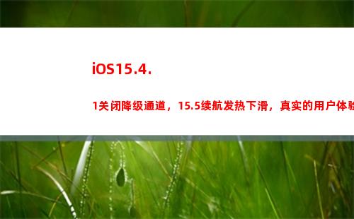 iOS15.4.1关闭降级通道，15.5续航发热下滑，真实的用户体验来了(ios15.4.1和15.5)