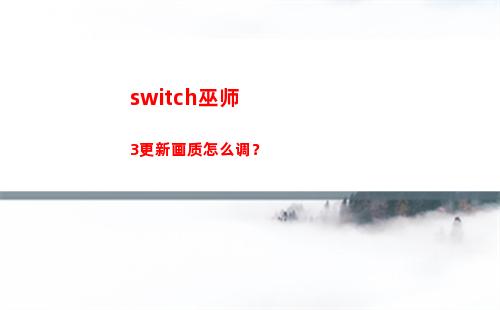 switch巫师3更新画质怎么调？(switch巫师3画面设置)