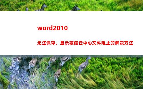 word2010无法保存，显示被信任中心文件阻止的解决方法(word2010怎么转换成pdf)