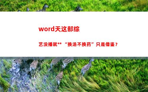 word天这部综艺没播就被指抄袭 “换汤不换药”只是借鉴？