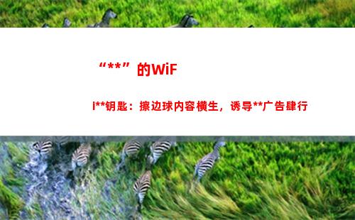“万能”的WiFi万能钥匙：擦边球内容横生，诱导博彩广告肆行(万能的wifi密码有哪些?)