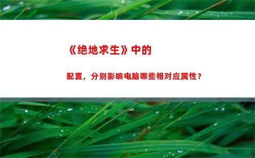 《绝地求生》中的配置，分别影响电脑哪些相对应属性？(AWM《绝地求生》)