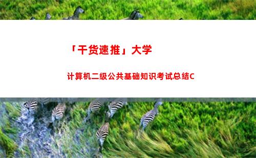「干货速推」大学计算机二级公共基础知识考试总结C