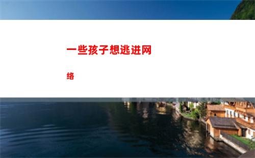 一些孩子想逃进网络