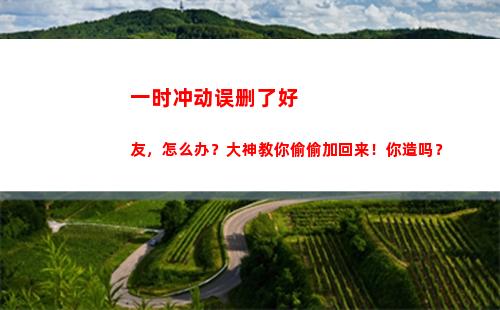 一时冲动误删了好友，怎么办？大神教你偷偷加回来！你造吗？