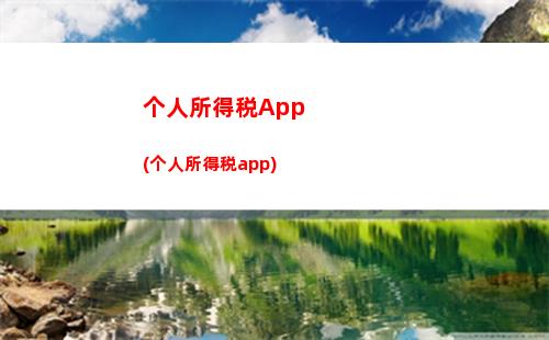 个人所得税app汇算(个人所得税APP汇算申报)