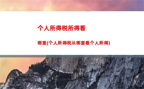 个人所得税税收政策(个人所得税税收政策明细)