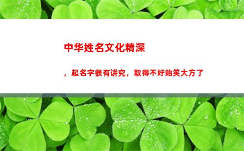 中华姓名文化精深，起名字很有讲究，取得不好贻笑大方了