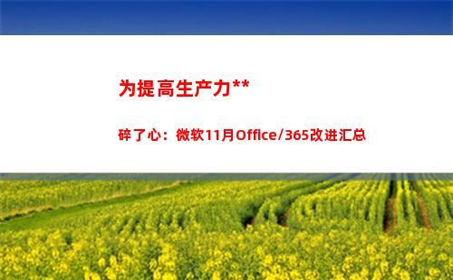 为提高生产力操碎了心：微软11月Office/365改进汇总