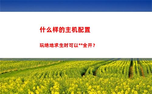 什么样的主机配置玩绝地求生时可以特效全开？(什么样的电脑主机配置好)