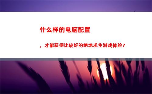 什么样的电脑配置，才能获得比较好的绝地求生游戏体验？(什么样的电脑配置可以玩大型游戏)