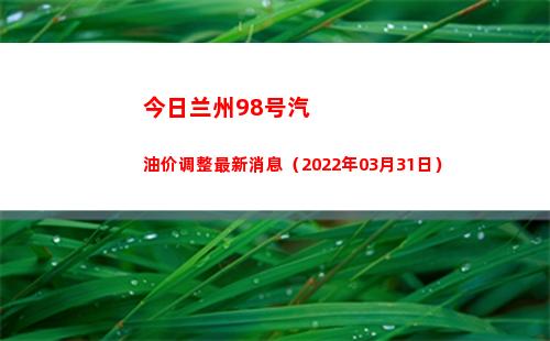 今日兰州98号汽油价调整最新消息（2022年03月31日）