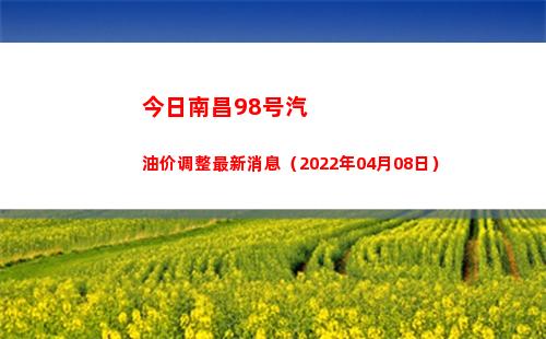 今日南昌98号汽油价调整最新消息（2022年04月08日）