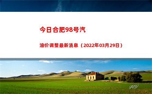 今日合肥98号汽油价调整最新消息（2022年03月29日）