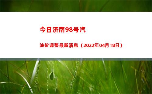今日济南98号汽油价调整最新消息（2022年04月18日）