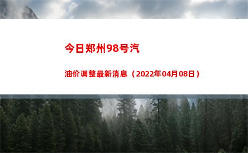 今日郑州98号汽油价调整最新消息（2022年04月08日）