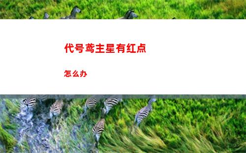 代号鸢主星有红点怎么办