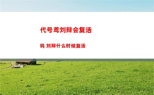 代号鸢刘辩会复活吗 刘辩什么时候复活
