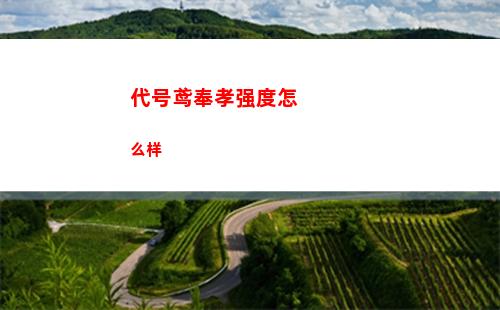 代号鸢奉孝强度怎么样
