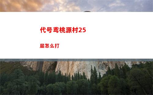 代号鸢桃源村25层怎么打