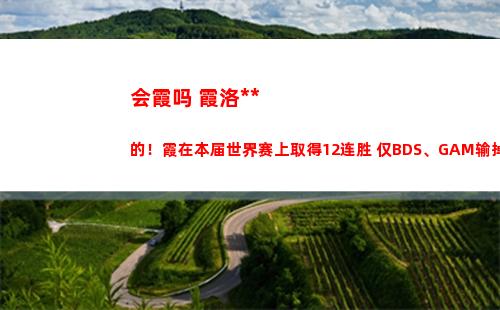 会霞吗 霞洛无敌的！霞在本届世界赛上取得12连胜 仅BDS、GAM输掉