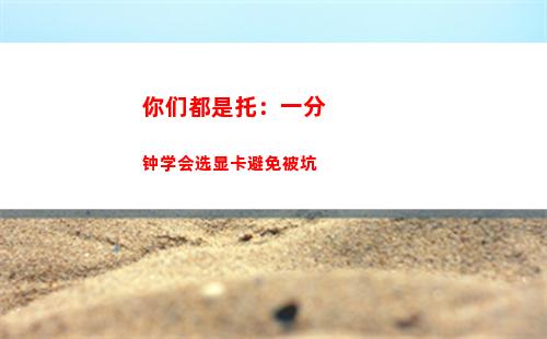 你们都是托：一分钟学会选显卡避免被坑(都是托你们的福)