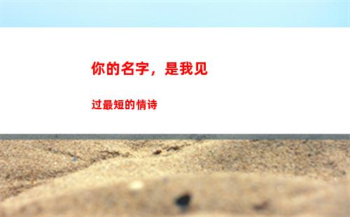 你的名字，是我见过最短的情诗(你的名字)
