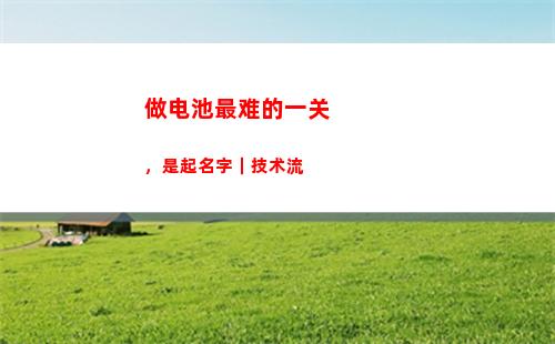 做电池最难的一关，是起名字｜技术流