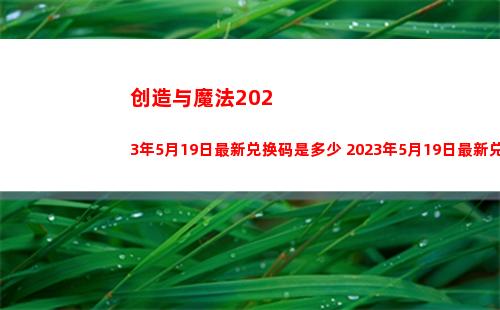 创造与魔法2023年5月19日最新兑换码是多少 2023年5月19日最新兑换码一览