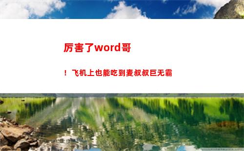厉害了word哥！飞机上也能吃到麦叔叔巨无霸(厉害了word哥眼罩)