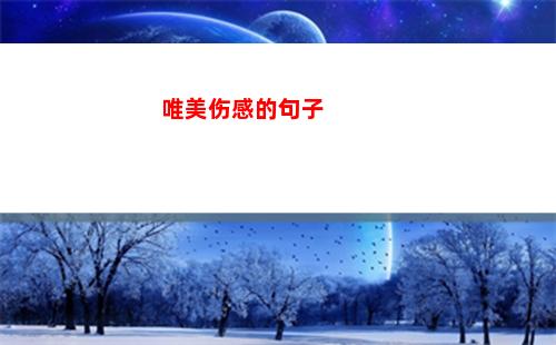 唯美伤感的句子(唯美伤感的句子)