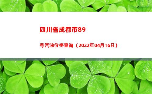 四川省成都市89号汽油价格查询（2022年04月16日）