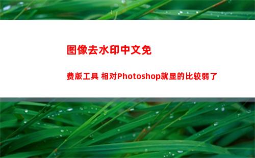 图像去水印中文免费版工具 相对Photoshop就显的比较弱了(PS图像去水印)