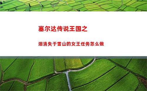 塞尔达传说王国之泪消失于雪山的女王任务怎么做