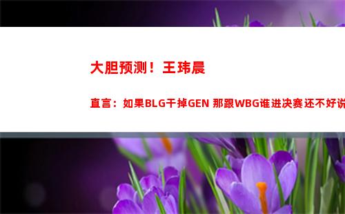 大胆预测！王玮晨直言：如果BLG干掉GEN 那跟WBG谁进决赛还不好说！