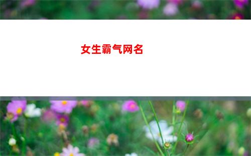 女生霸气网名(女生霸气网名 超拽2字)
