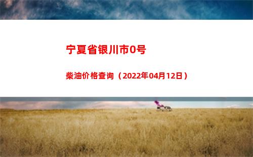 宁夏省银川市0号柴油价格查询（2022年04月12日）