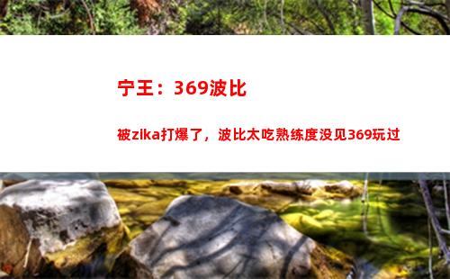 宁王：369波比被zika打爆了，波比太吃熟练度没见369玩过