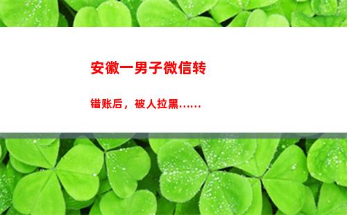 安徽一男子微信转错账后，被人拉黑……